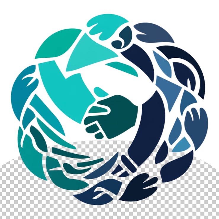 PSD charity multicolor logo png illustration