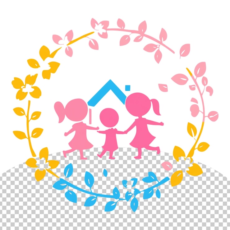 PSD 자선 단체 다채로운 로고 png 일러스트레이션