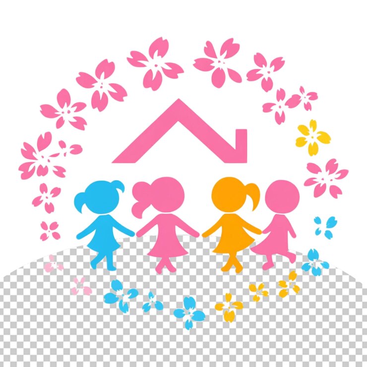 PSD 자선 단체 다채로운 로고 png 일러스트레이션