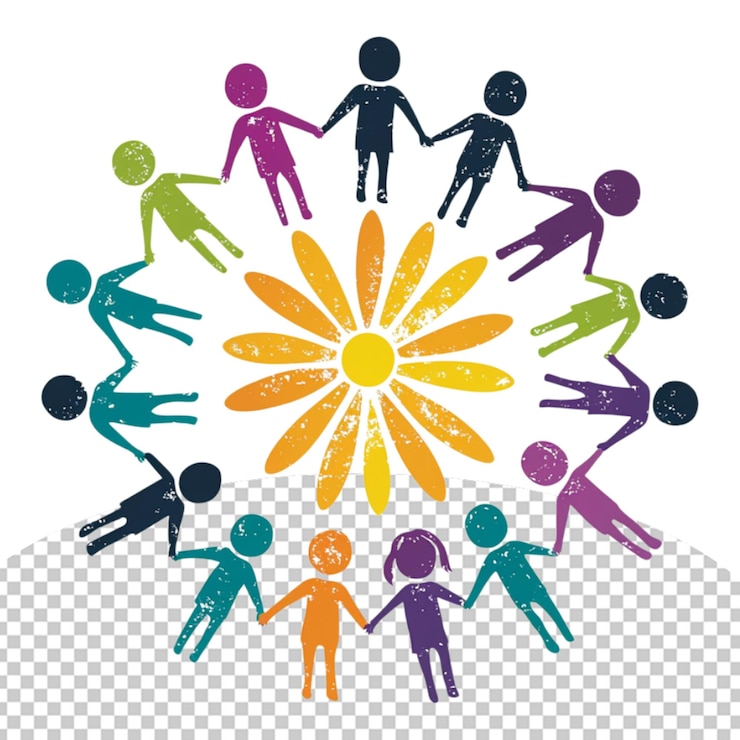 PSD charity multicolor logo png illustration