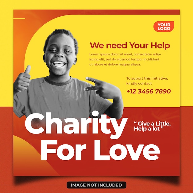 PSD charity social media flyer