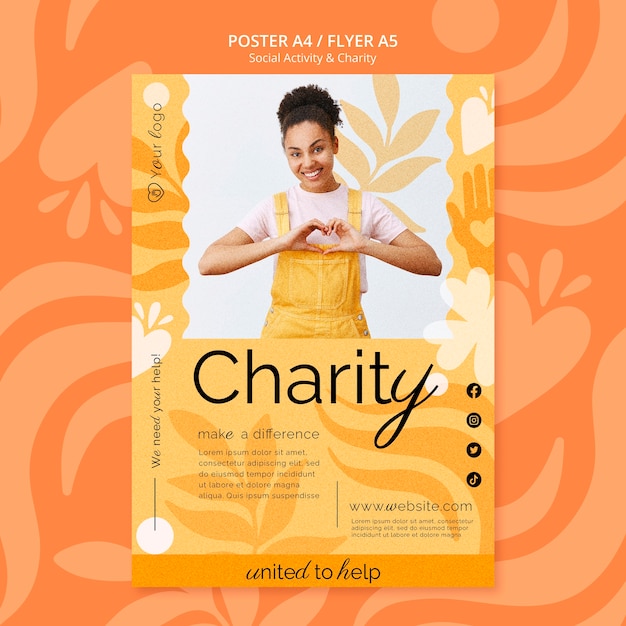 PSD charity template design