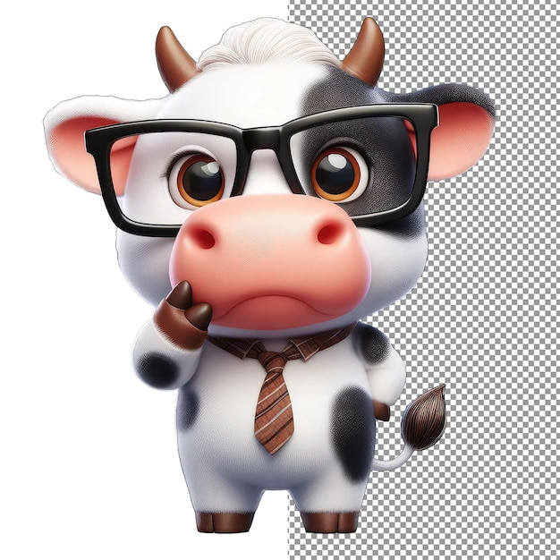 PSD charmant bovine isolated 3d cute cow op de achtergrond van png