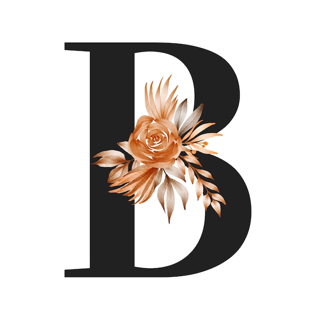Charmante alfabetbriefontwerp versierd met tijdloze fusie van typografie en florale elegantie