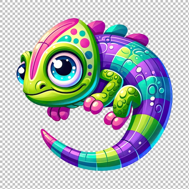 PSD charming chameleon cartoon clipart