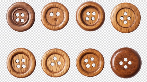a charming collection of vintage wooden buttons isolated on a white background perfect for crafting sewing and creative projects