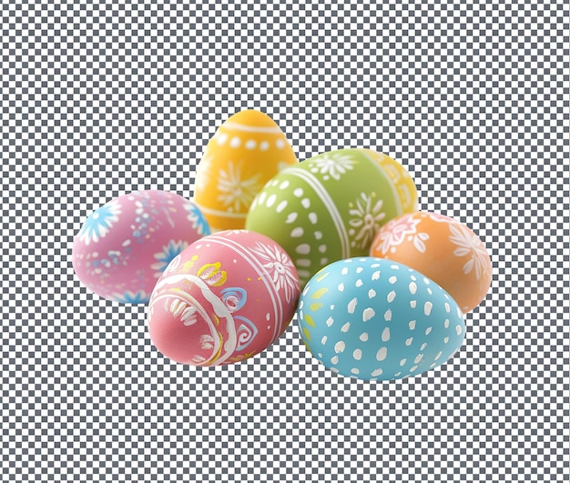 Charming easter themed egg shaped note cards isolated on transparent background