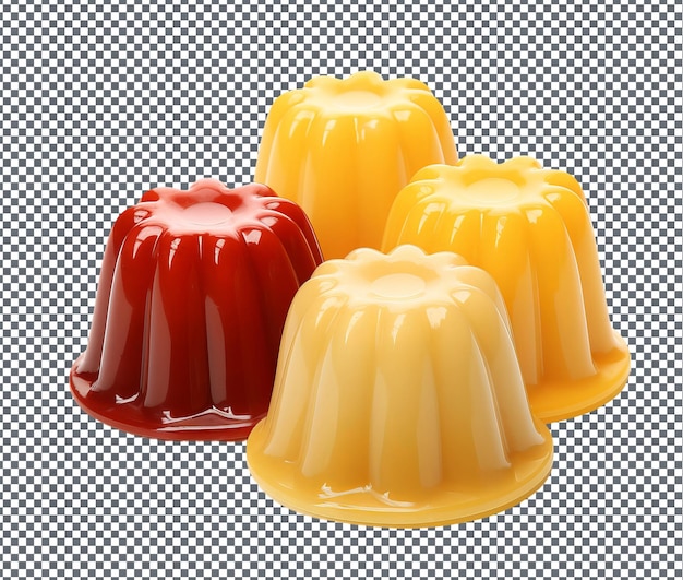 PSD charming tulip shaped pudding molds isolated on transparent background