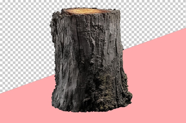 PSD charred tree trunk isolated object transparent background