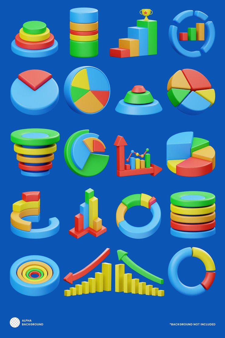 PSD chart diagram 3d icon premium psd