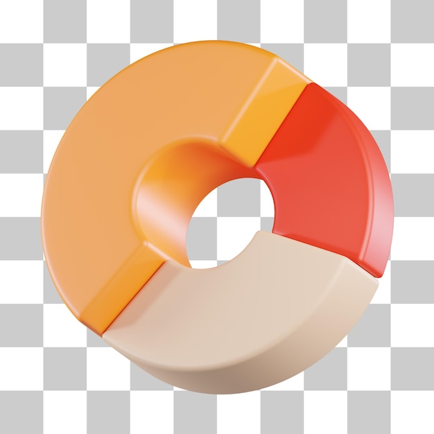 PSD chart doughnut 3d icon