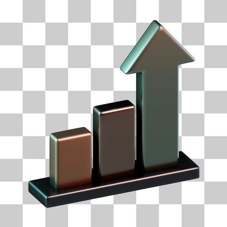 PSD chart growth investment 3d icon