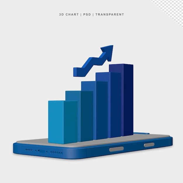 PSD visualizzazione 3d del telefono grafico