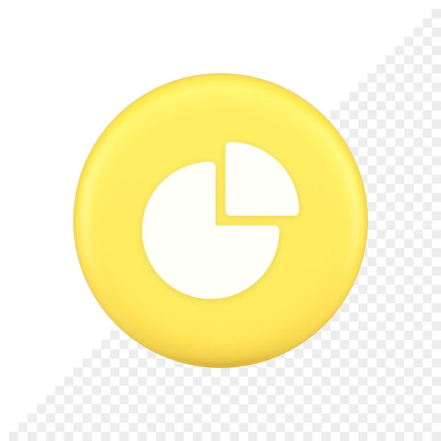 chart pie diagram piece button business presentation financial report 3d application icon