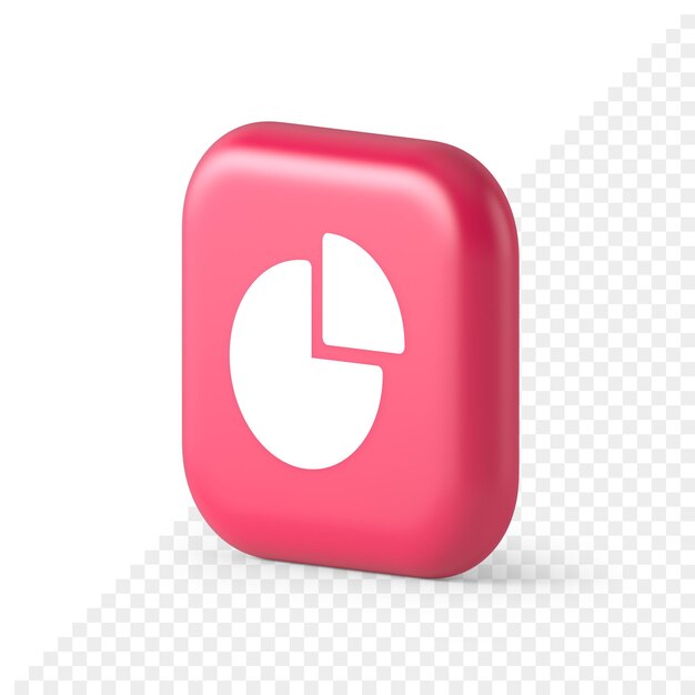 chart pie diagram piece button business presentation financial report 3d realistic isometric icon