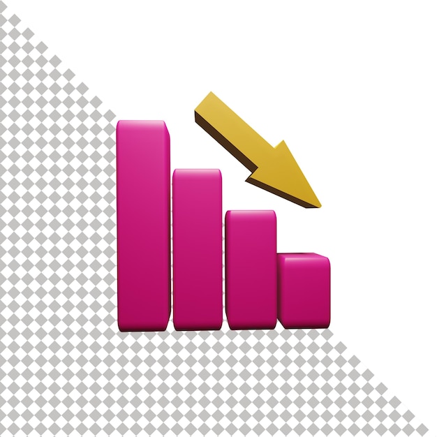Chart Trend Down 3D Icon
