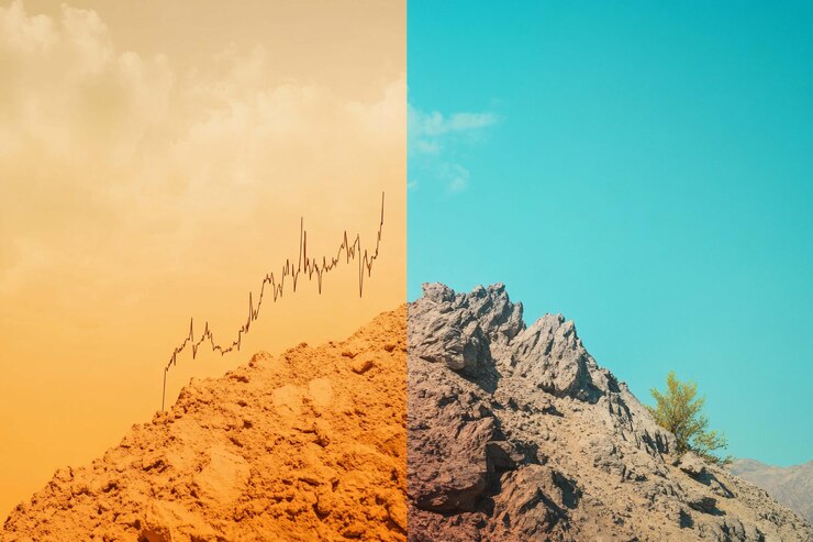 PSD charting a course to success a mountains climb contrasting colors represent progress and growth