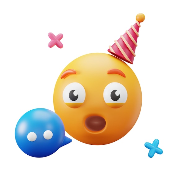 Icona chat 3d per la festa emoji