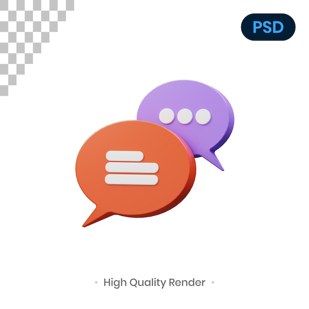 PSD Чат 3d icon premium psd