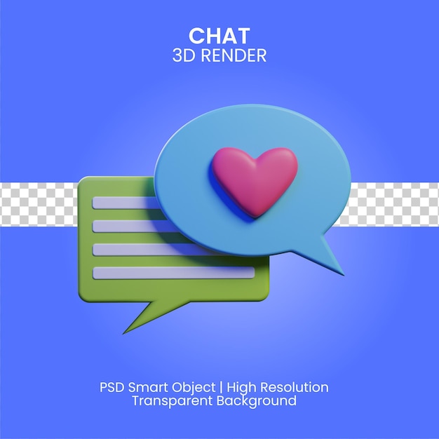 Chat 3d render illustration isolated