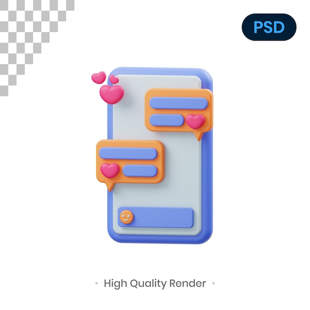 Chat 3D Render Illustration Premium Psd