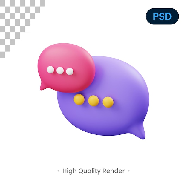 Chat 3d render illustration premium psd