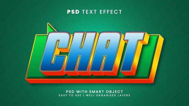 Chat 3d-teksteffect bewerkbare tekststijl