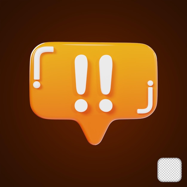 Chat Alert Icon 3D illustration