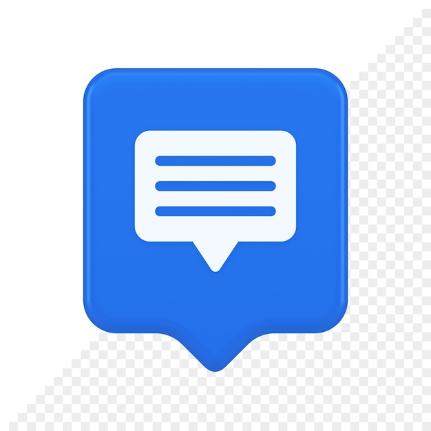 PSD chat box speech bubble button social networks texting internet communication 3d speech bubble icon