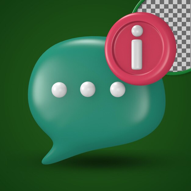 Chat bubble 3d cute shop customer icon for social media post