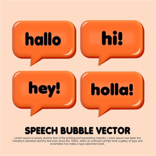 PSD chat bubble colorful vector design orange