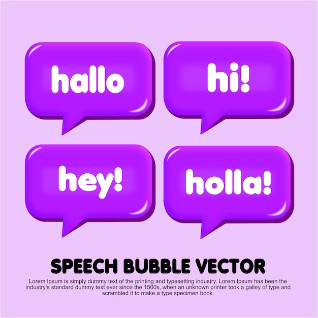 Chat bubble colorful vector design purple