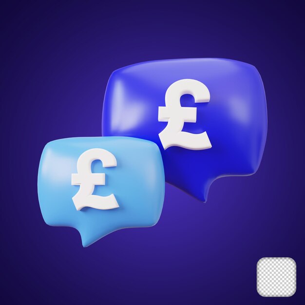 Chat bubble pound 3d illustration