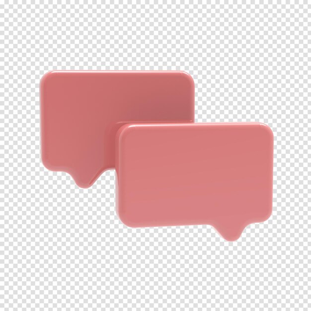 Chat bubbles or speech bubble icon website ui on pink background 3d rendering illustration