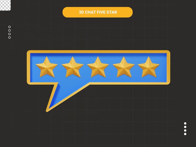 PSD chat five star 3d icon