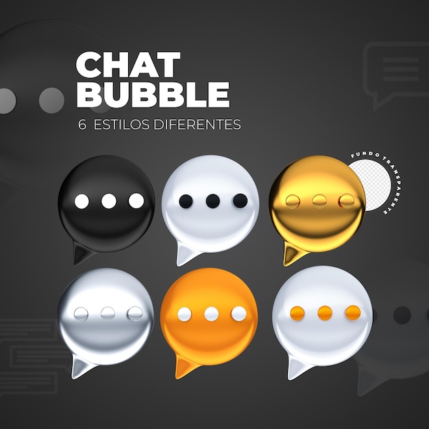 PSD chat icon 3d seal for transparent png composition without background