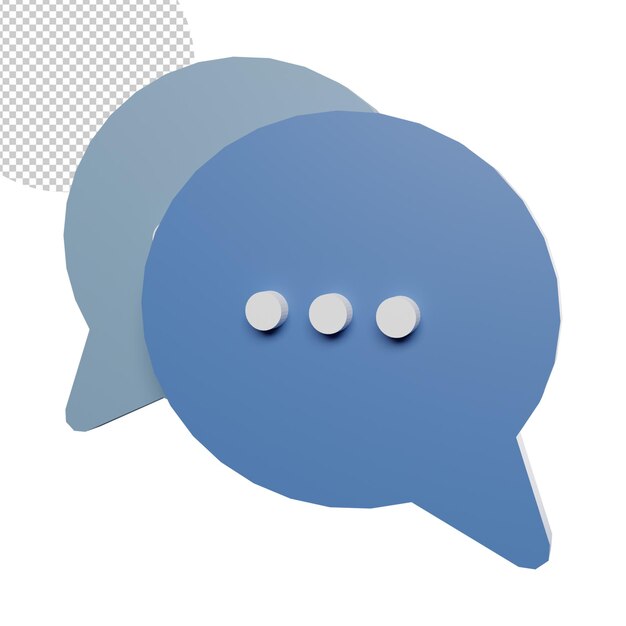 Chat Social Media side view 3d icon render free illustration