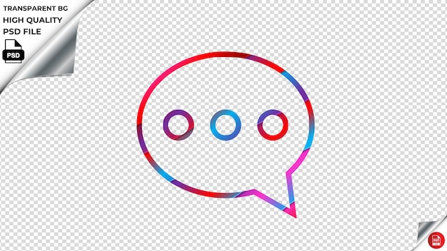 PSD chat conversazione conversazione chat icona vettoriale rosso blu viola nastro psd trasparente
