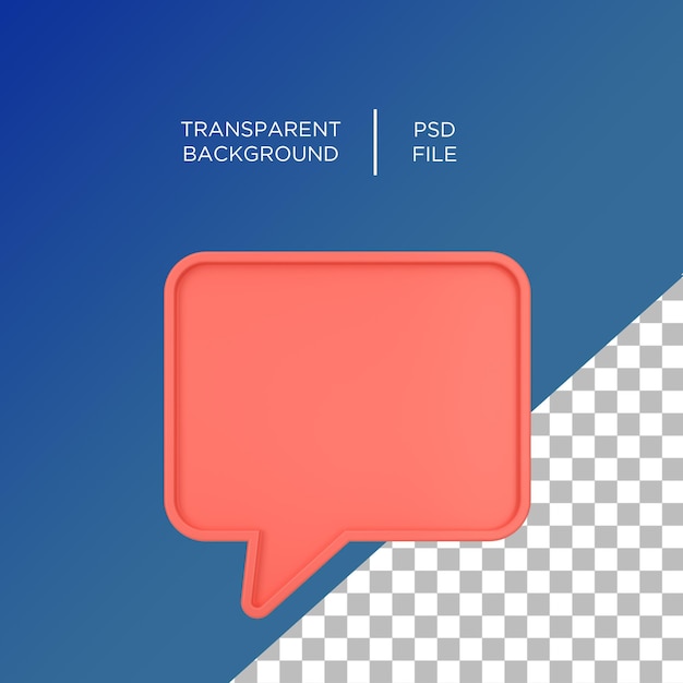 PSD icona di testo chat 3d