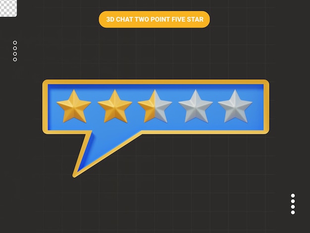 Chat two point five star 3d icon