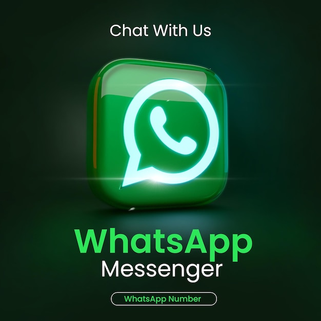 PSD chat with us on whatsapp messeger for social media post promotion