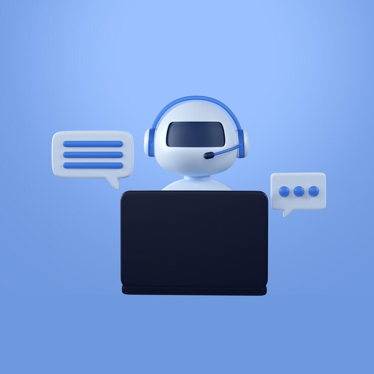 PSD chatbot 3d illustration concept to engage in conversation