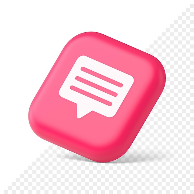 Chatbox tekstballonknop sociale netwerken sms'en internetcommunicatie 3d isometrische pictogram