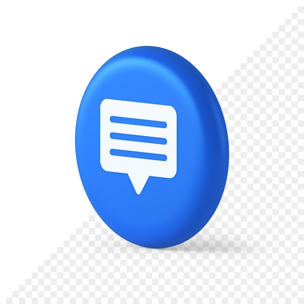 PSD chatbox tekstballonknop sociale netwerken sms'en internetcommunicatie 3d isometrische pictogram