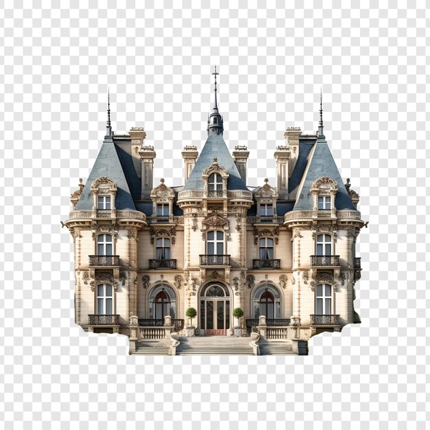 PSD chateau house isolated on transparent background