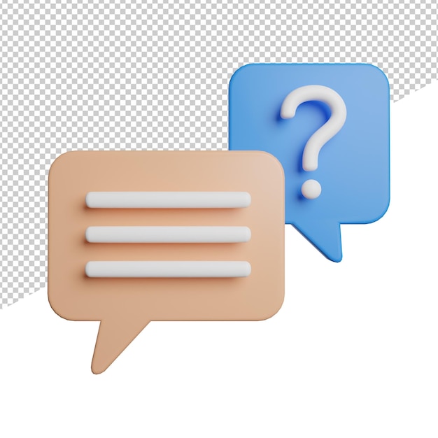 Chatting Support Customer front view 3d icons rendering illustration on transparent background