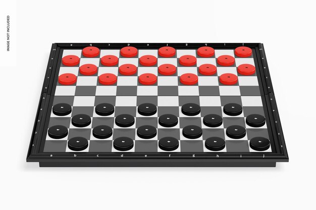 Checkers Board Mockup, Front View