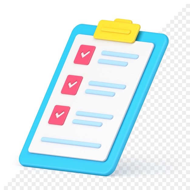 PSD checklist 3d icon