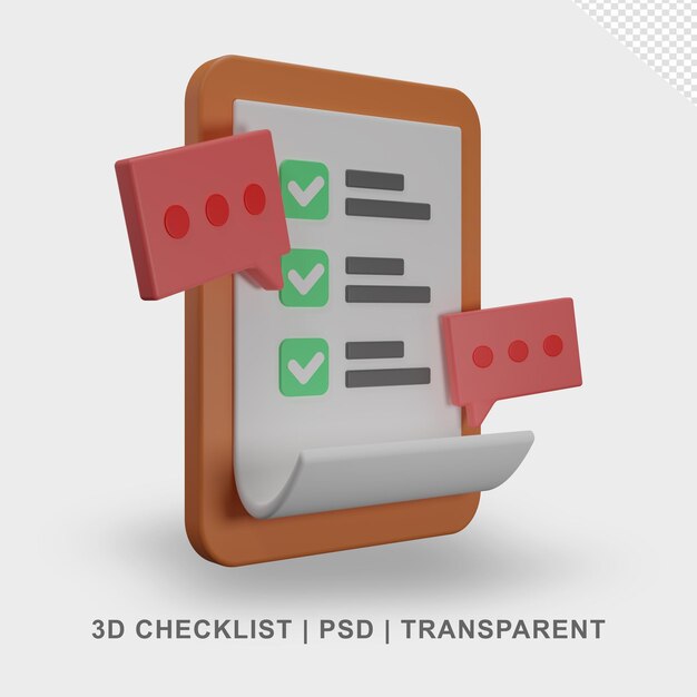 Checklist Data 3d Transparant geen achtergrond
