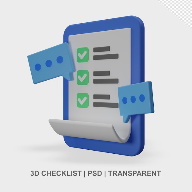 Checklist Data 3d Transparant geen achtergrond